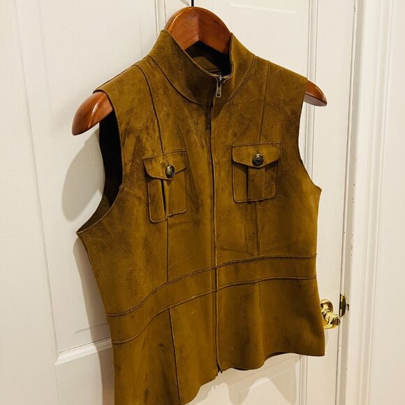 Vintage Suede LAUREN DRY GOODS SUPPLY COMPANY Sleeveless Vest Petite Medium - Picture 13 of 16
